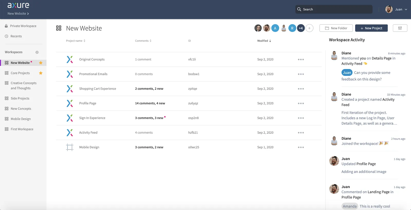 Workspace Activity Feed
