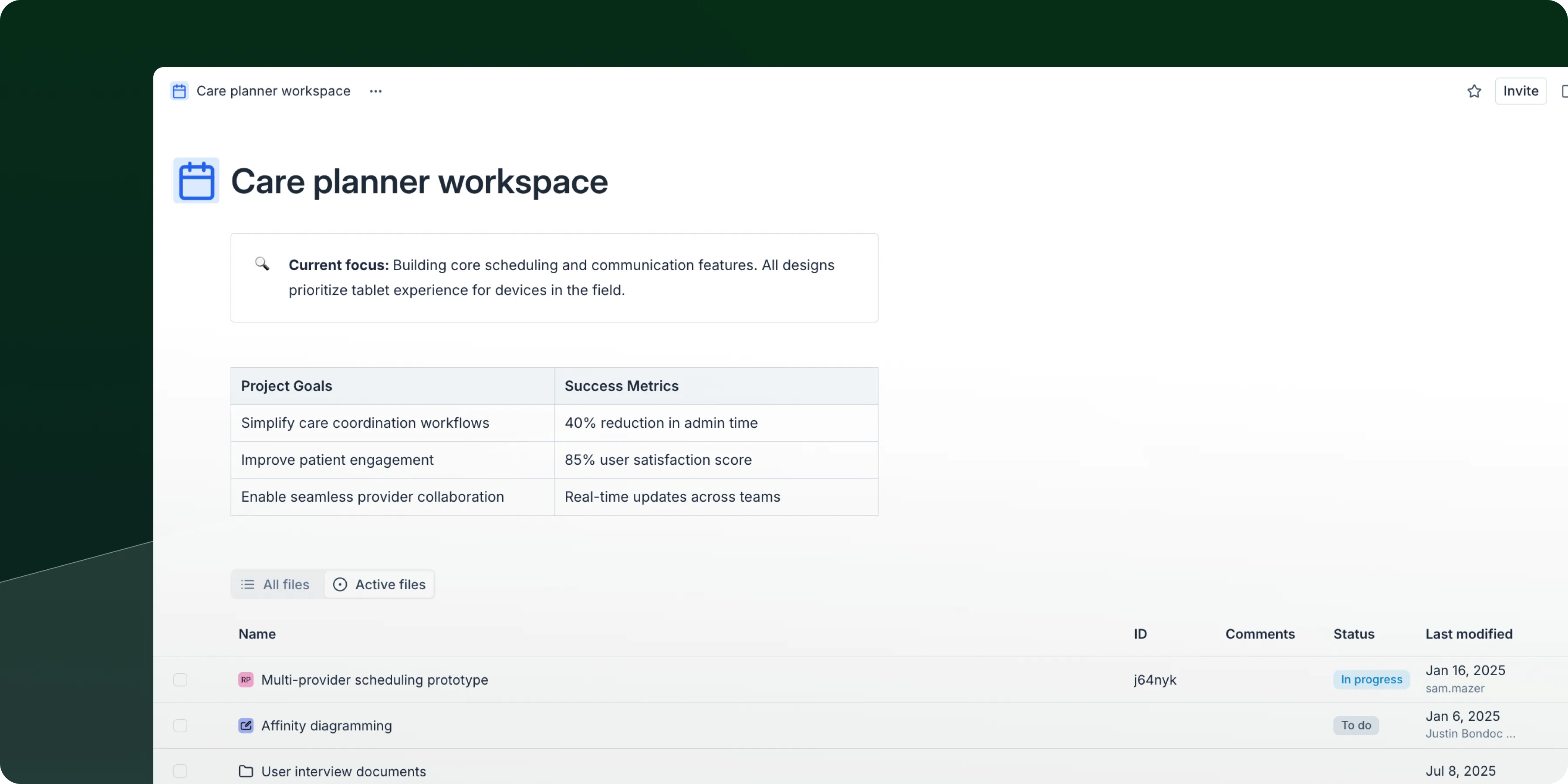 Workspace description